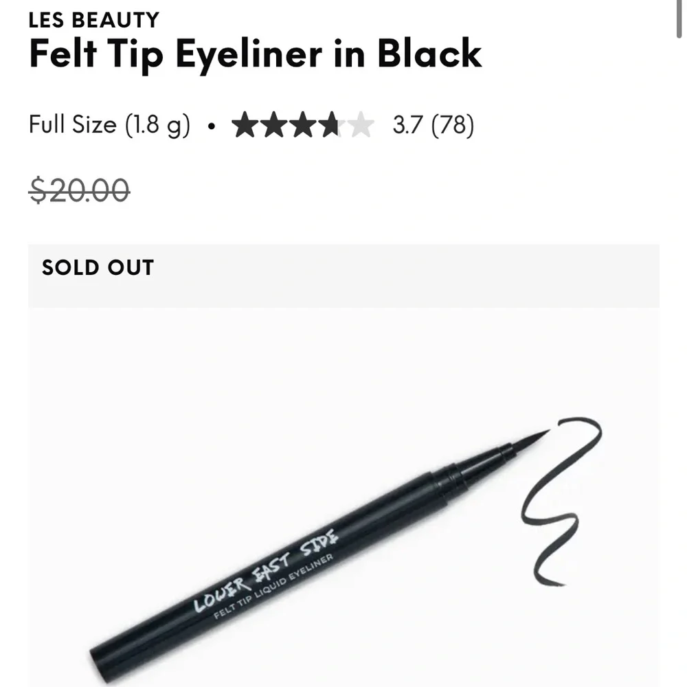 NWT LES BEAUTY Felt Tip Eyeliner in Black